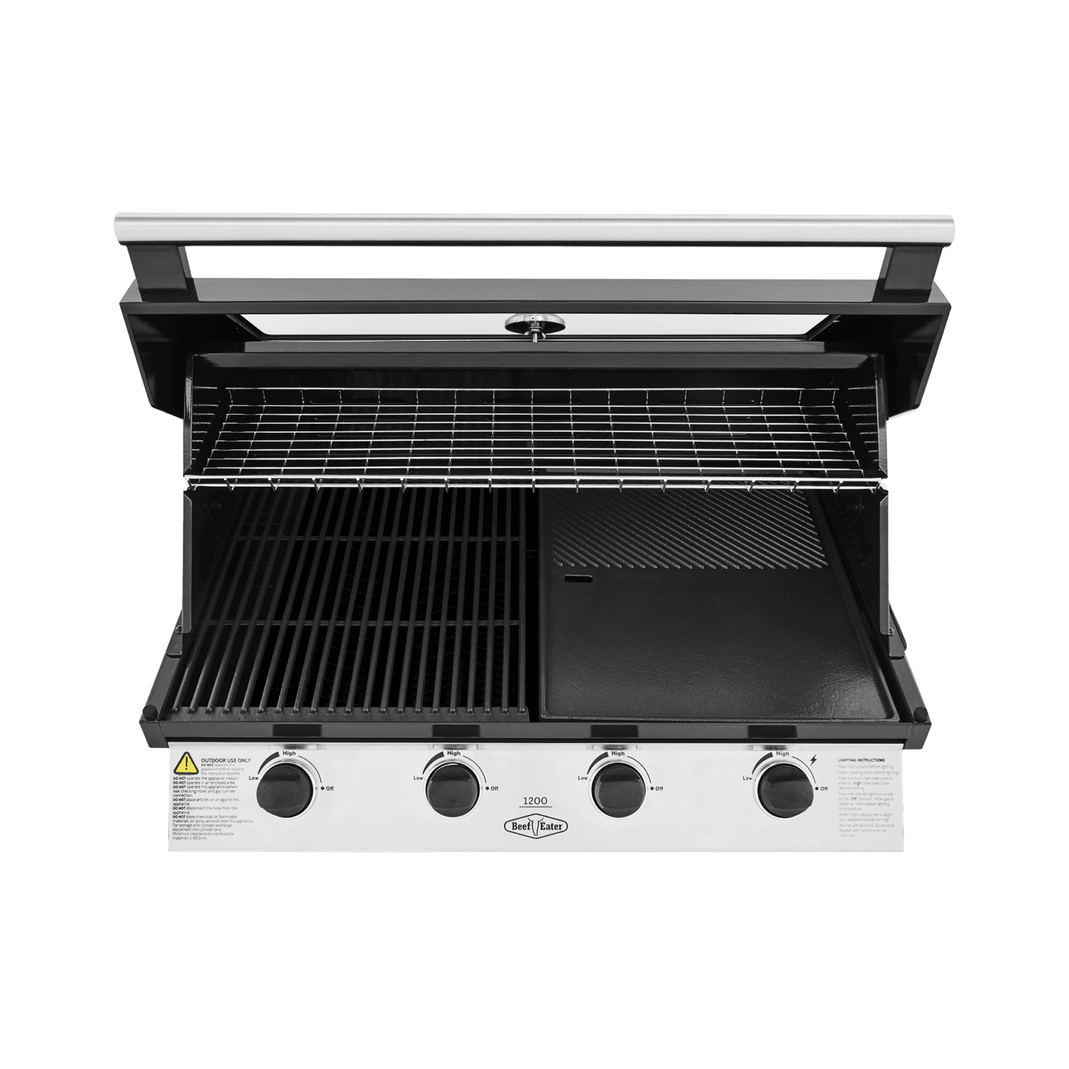 BeefEater 1200 Series Black Enamel 4 Burner Built In BBQ BBG1240BB